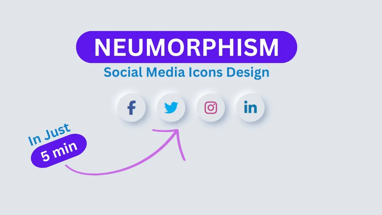 Neumorphism Hover Effect on Social Media Icons CSS | Neumorphism Hover Animation