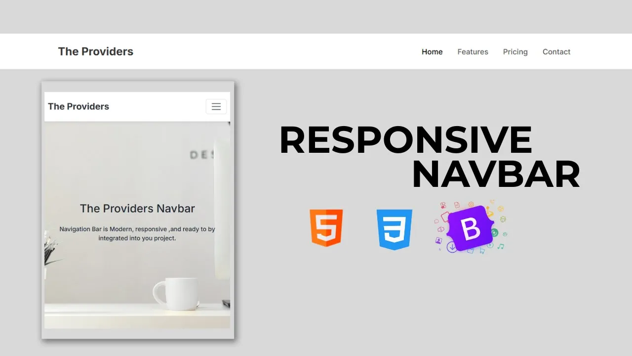 How to Create a Responsive Navbar | Navbar using HTML, CSS and Bootstrap 5