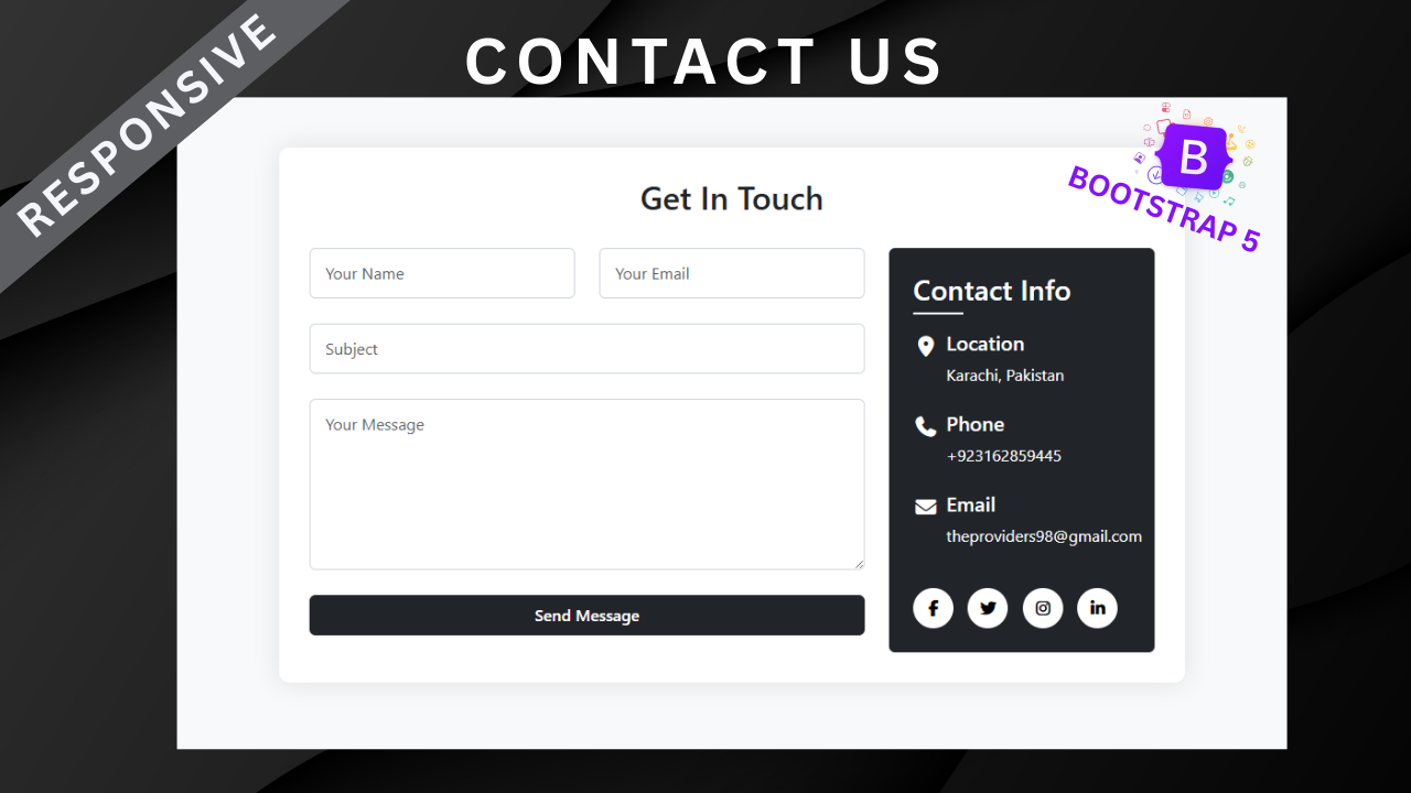 How to build a Responsive Contact Us Page using Bootstrap 5 | Bootstrap 5 Tutorial
