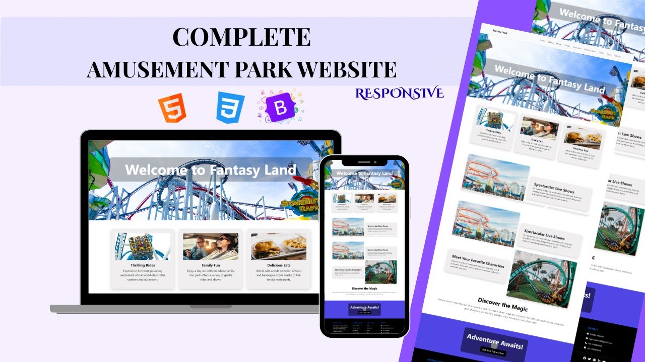 Complete Responsive Website Project | Multi page Website using HTML CSS, BOOTSTRAP5